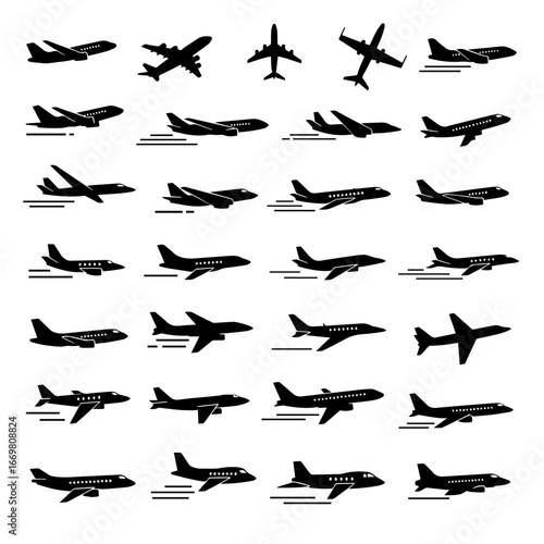 plane silhouettes vector