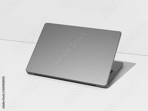 Blank Laptop backdoor Mockup 3D Rendering on White ground