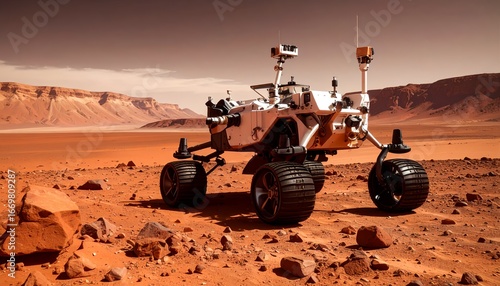 Robotic Rover Explores the Surface of the Red Planet
