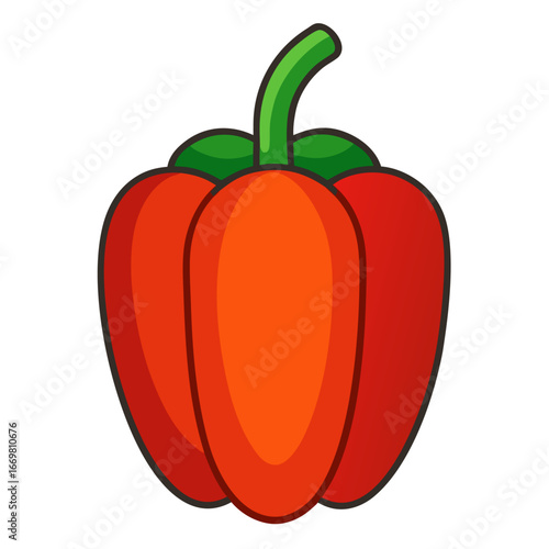 Simple neat color vector of a bell pepper