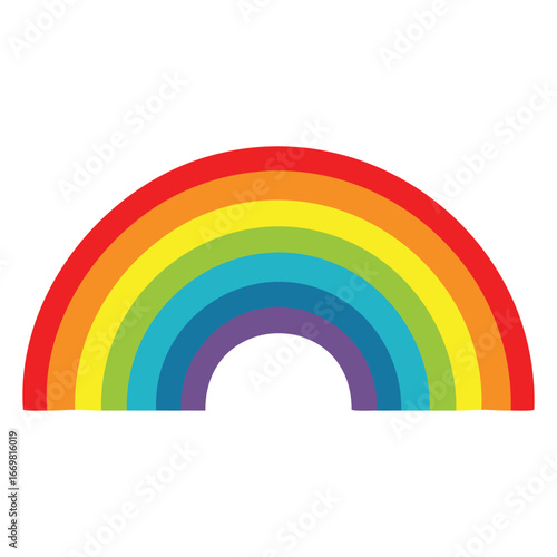 A simple line art illustration of a rainbow, capturing the essence of a colorful spectrum in a clean, accessible manner.