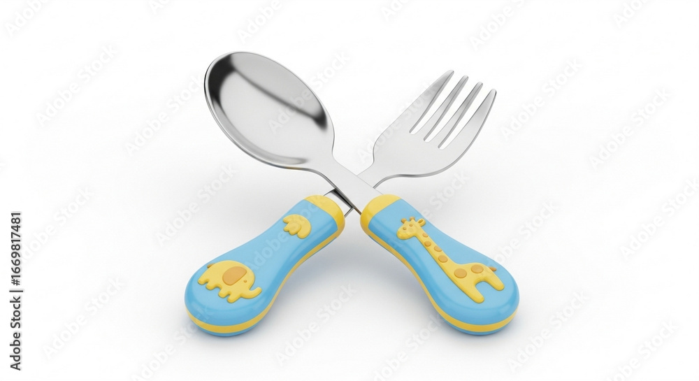 Fototapeta premium Kids spune and frok set