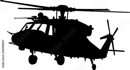"Military Helicopter Silhouette with Armed Soldier"

"Combat Chopper Vector with Soldier Illustration"

"War Helicopter and Soldier Silhouette Design"