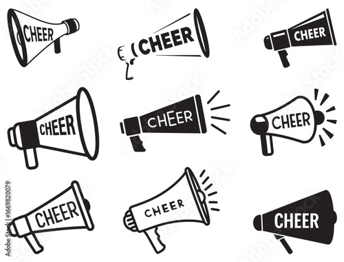 CHEERLEADER MEGAPHONE SILHOUETTE