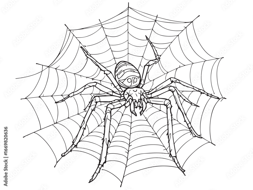 Obraz premium Spider Simple Outline Drawing