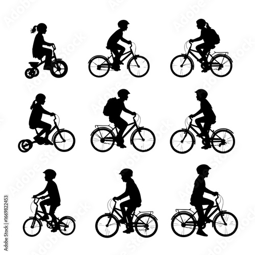 silhouette of a cyclist