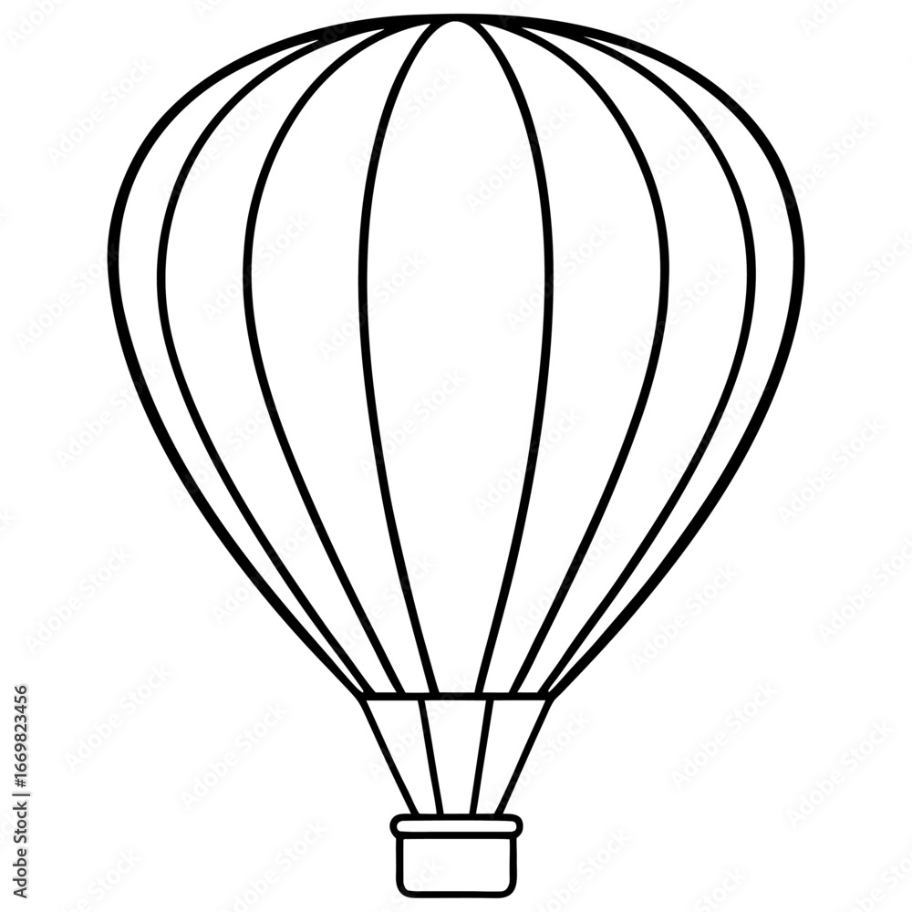 Fototapeta premium Minimalist clean line art hot air balloon design