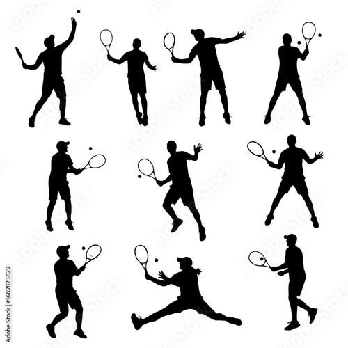 tennis player silhouette