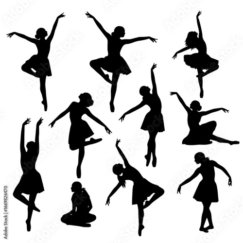 Ballet Silhouettes Dancing in Noir Style
