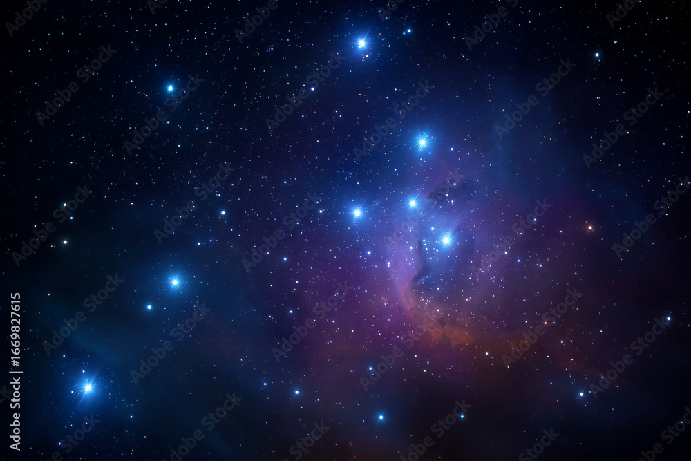 Obraz premium A starry sky with a cluster of stars in the middle