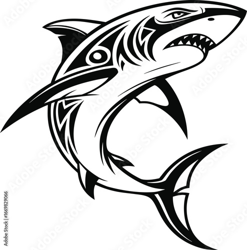 Shark Sublimation Design, Shark Clip Art Download, Shark Digital Art, Shark Silhouette