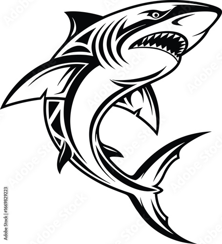 Shark Sublimation Design, Shark Clip Art Download, Shark Digital Art, Shark Silhouette