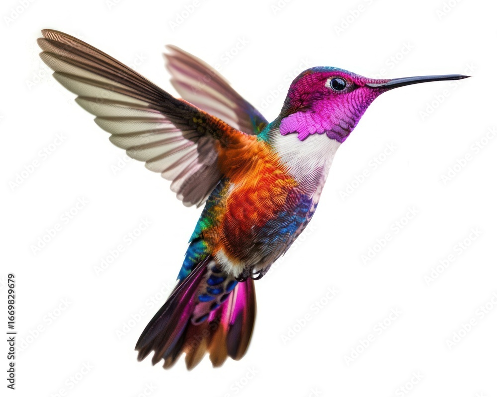 Fototapeta premium Colorful hummingbird in mid-flight