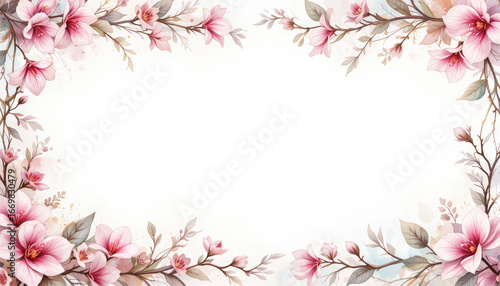 Pink cherry blossom border