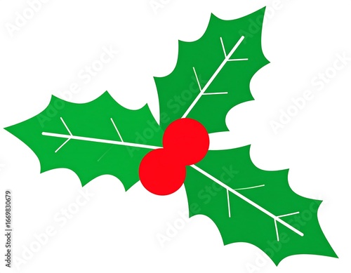 Simple holly sprig graphic (6)