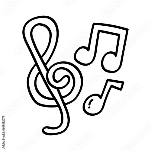 Musical notes symbolizing music classes and learning to
play instruments.