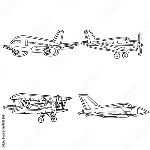 vintage biplane isolated on white