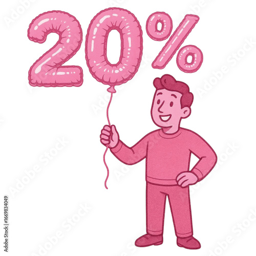 Balloon design icon 20% discount