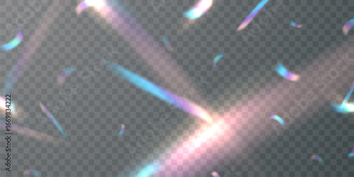 Light effect and zigzag ribbon falling from above on beam, swirl vector.