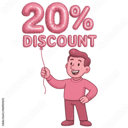 Balloon design icon 20% discount