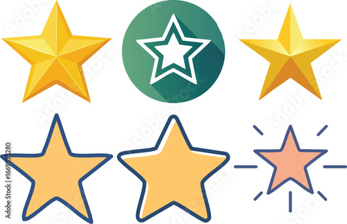 A minimalist and modern vector icon of a star, symbolizing success, quality, and a celestial body.