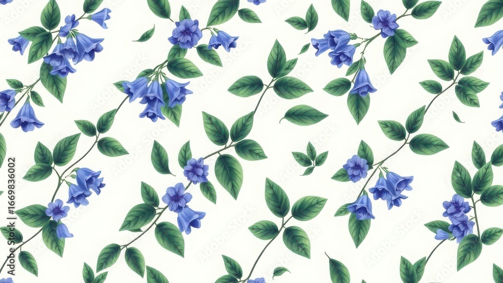Fototapeta premium Elegant bellflower blossoms in natural style