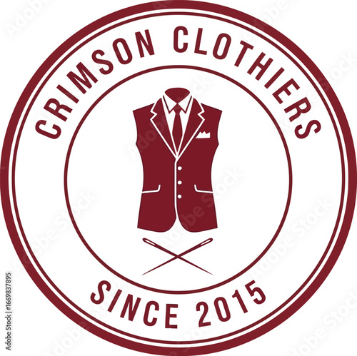 Crimson clothiers apparel brand logo since 2016 fashion business vector