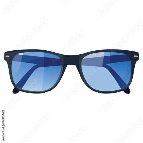 A simple line art illustration of sunglasses, capturing the essence of a fashionable accessory in a clean, accessible manner.