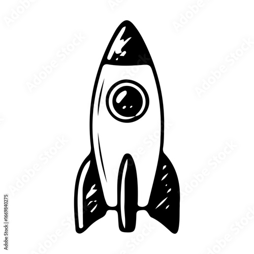 Dynamic Rocket Illustration for Space Travel Concepts