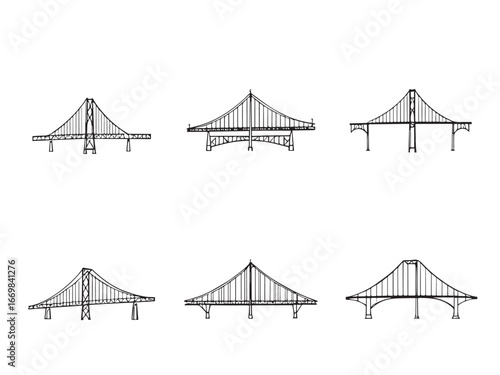 Tacoma Narrows Bridge Line Art