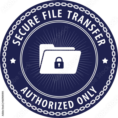 Secure file transfer authorized access digital data protection concept vector