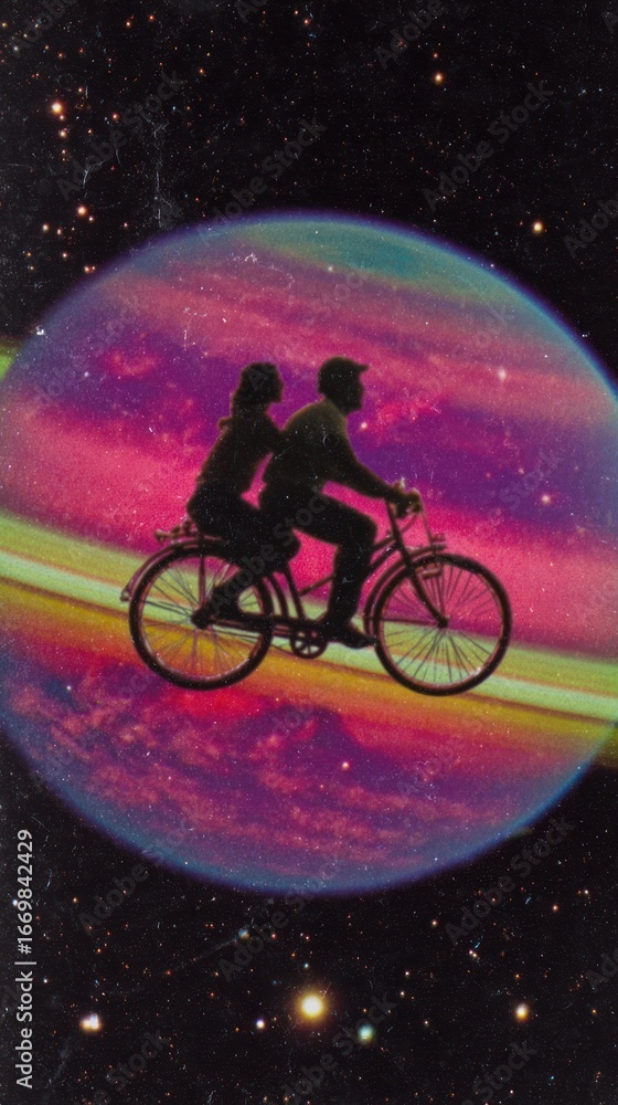 Fototapeta premium Aesthetic bicycle space transportation.