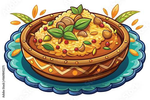 Pilaf vector illustration with white background