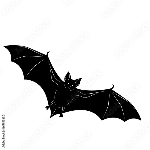 Silhouette of Flying Bats Illustrating Spooky Halloween Concepts