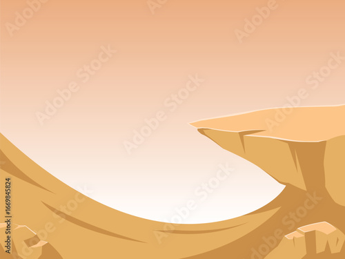 vector illustration of a dry landscape with large rocks
