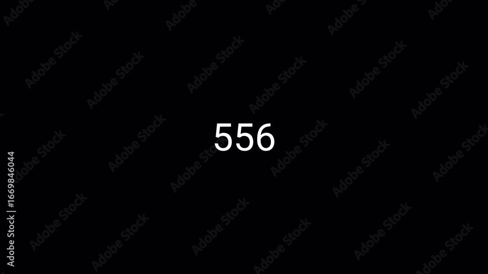 one thousand number counter animation in 4k from 0 to 1,000 on a transparent background , Animated counting numbers count up to 1000 best for views, likes and amount concepts.