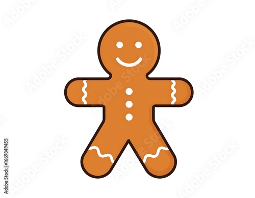 Smiling gingerbread man icon