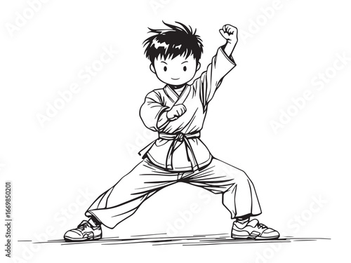 Taekwondo Illustration Minimalist Design