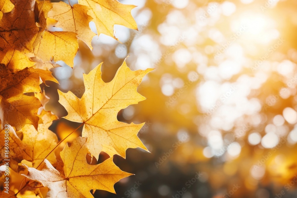 Fototapeta premium Maple leaves autumn leaf background.