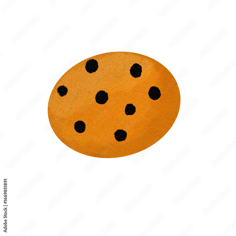 Fototapeta premium Textured Illustration of a Delicious Chocolate Chip Cookie