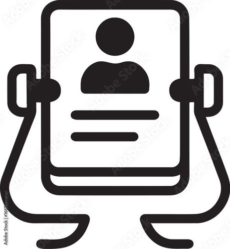 Document holder and resume vector illustration icon for business and technology design
