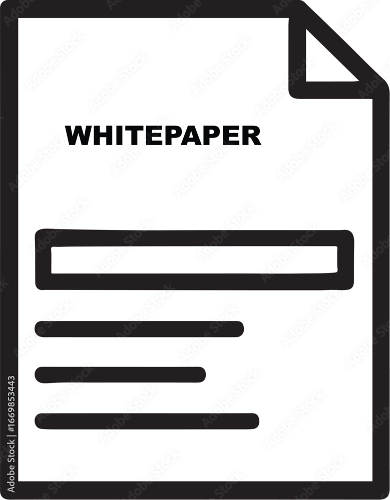 A Vector Icon of Whitepaper on white background.