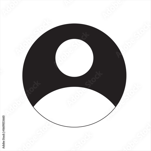 Vector flat illustration in grayscale. Avatar, user profile, person icon, gender neutral silhouette, profile picture. Suitable for social media profiles, icons, screensavers and as a template.