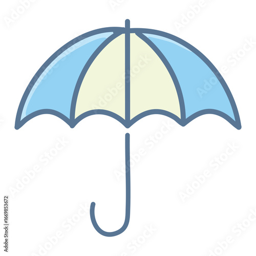 A professional and clean vector icon of an umbrella, conveying a sense of reliability and a essential weather accessory.
