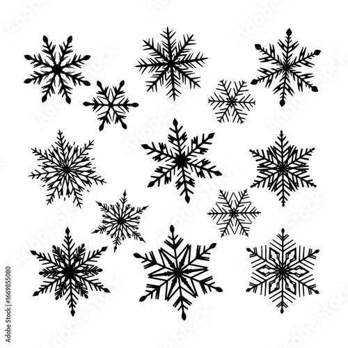 Collection of Intricate Snowflake Designs Perfect for Winter and Holiday Themes