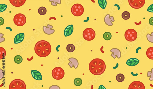 Cute pizza pattern background vector design