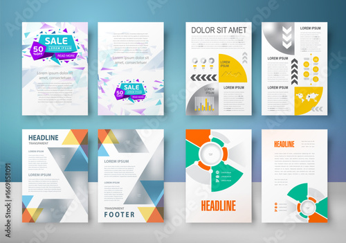 Set Business Flyer design template abstract