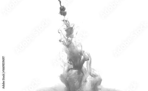 Black color-ink dye melt on white background,Abstract smoke pattern,Colored liquid dye,Splash paint	