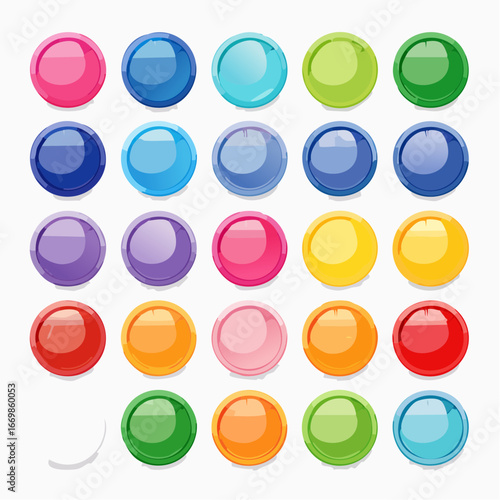 Set of 24 colorful buttons