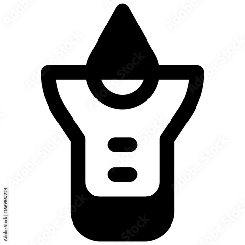 Rain gauge. Outlined stroke vector icon with black-filled details.